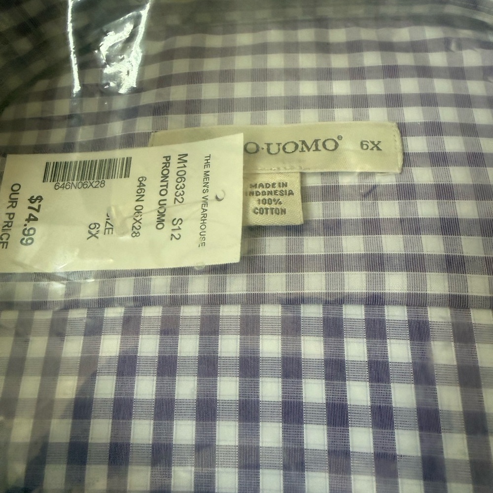 DXL Big and Tall. Well Dressed Elegant Men's Purple Checkered Shirt. - Picture 4 of 16